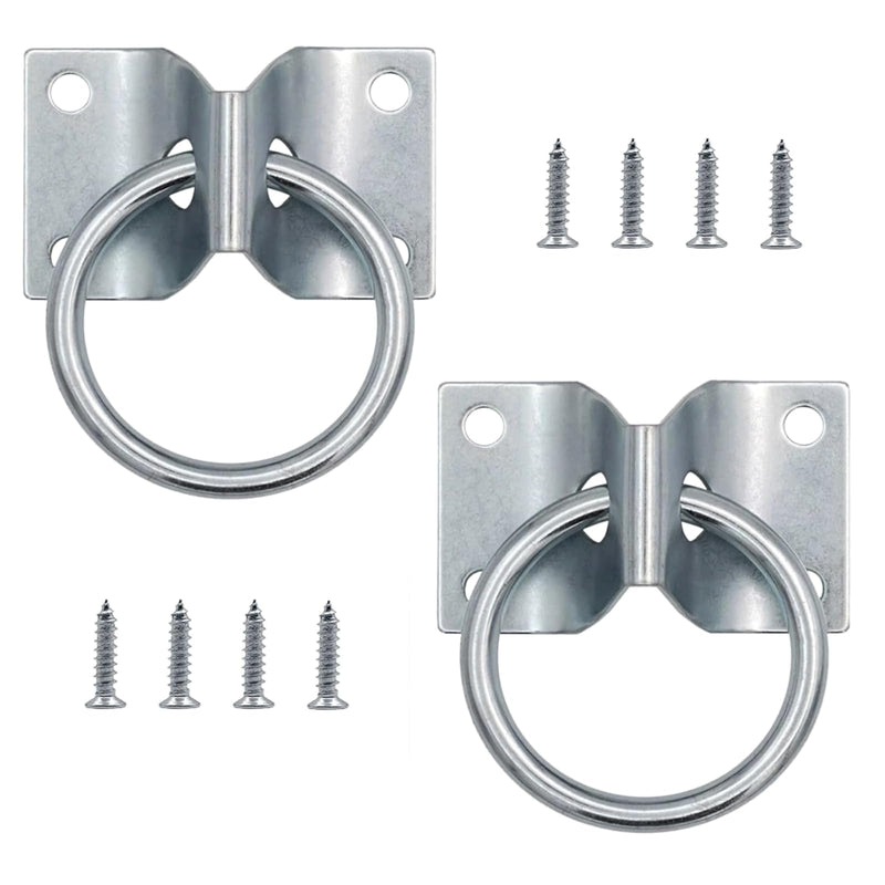 Horse Cross Tie Ring, 2 Pack Heavy Duty Block Tie Ring with Screws, Wall Mount Hitching Ring for Horse Stall, Barn, Stable, Hay Net, Bucket and Livestock Tie Down - PawsPlanet Australia
