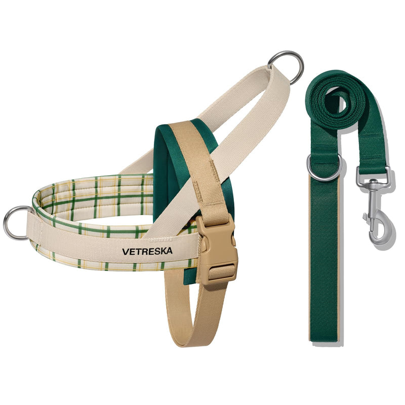 VETRESKA Dog Harness and Leash Set, Easy Walk Dog Harness for Small Medium Dogs, No Pull Puppy Harness for Walking and Training, Adjustable, Anti-Twist Leash (Santal Forest, XS) XS(Chest: 16.9"-22")