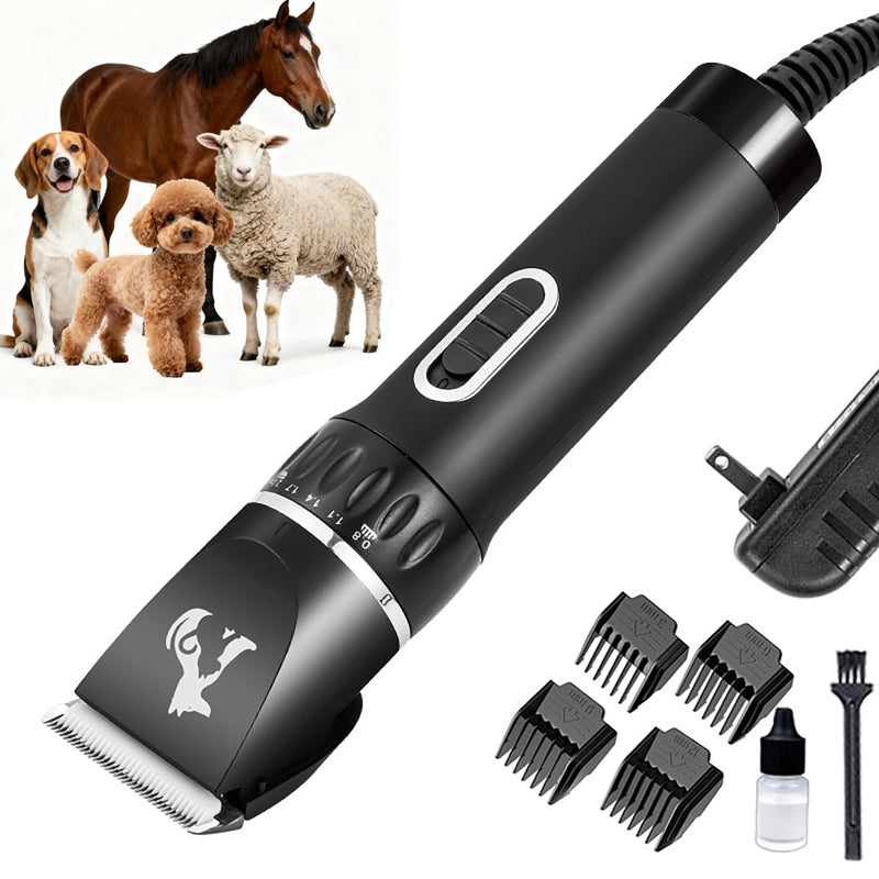 Professional Dog Clippers for Thick Coats - Heavy Duty Pet Grooming Clippers with Powerful Motor & Detachable Blades, Corded Hair Shears,Swiftly Trim Dogs, Cats, Sheep,Horses Dense Fur