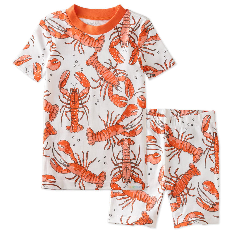 Shade Snug-fit 2-Piece Toddler Pajamas 100% Organic Cotton Short Sleeve Top and Shorts for Boys & Girls 4T Claw-some