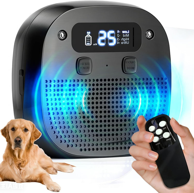 Dog Barking Control Devices, Anti Barking Device for Dogs with Remote Control, Ultrasonic & Sensor Technology, Rechargeable, Waterproof, Adjustable Modes & Frequencies, Bark Box Indoor Outdoor(Black) Black