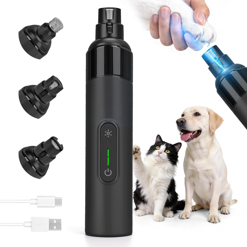 Dog Nail Grinder & Drill 2026 New Silent Groom Pro 3-Speed Pets Electric Nail Trimmer with LED Light, 40dB Quiet & Painless Paws Safe Guard for Dogs and Cats - PawsPlanet Australia