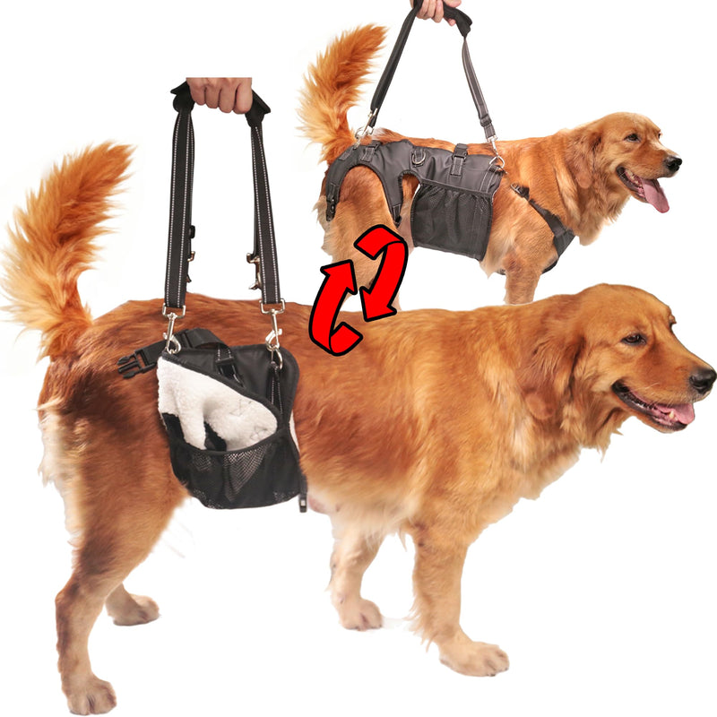 Dual-use Dog Lift Rehab Hareness Canine Sling for Large Pooch Rear Legs and Hip Support,Adjustable and Soft Brace Strap for After ACL Surgery, Helps Senior, Injured and Disabled K9. - PawsPlanet Australia