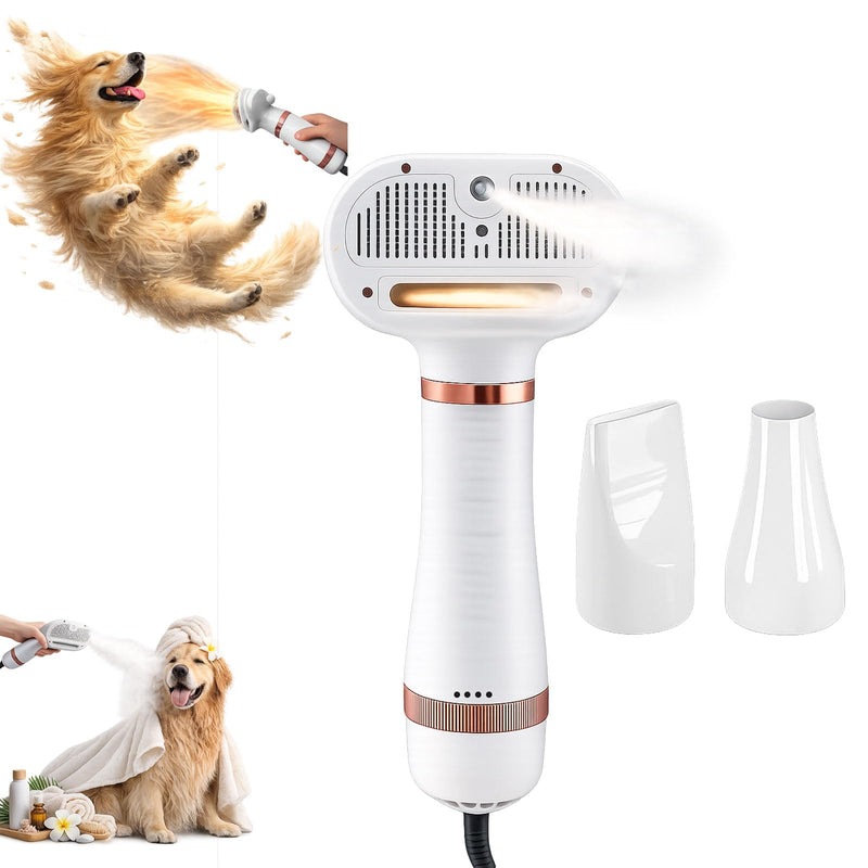 All-in-One Steam Pet Grooming Brush for Dogs & Cats, Soft Brushing with Drying & Deshedding, Calm Home Grooming Tool for Daily Use - PawsPlanet Australia
