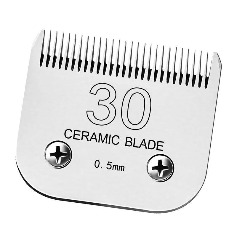 Detachable Pet Clipper Blades Dog Grooming Clipper Replacement Ceramic Blades, Compatible with Andis, Wahl, Oster(Size 30#,Cut Length 0.5mm) 30# (0.5mm) - PawsPlanet Australia
