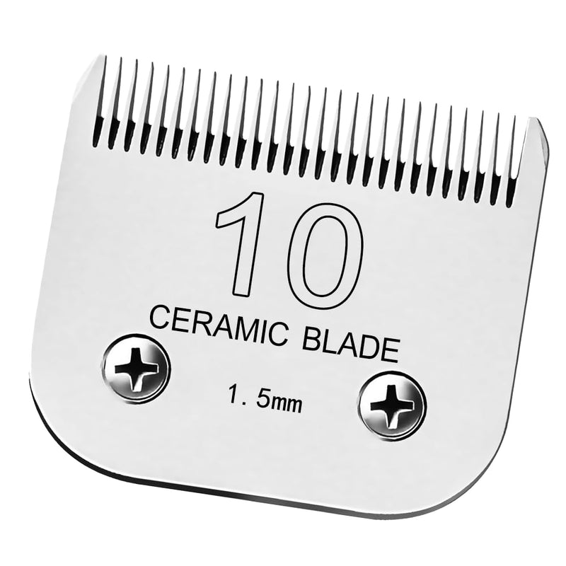 Detachable Pet Clipper Blades Dog Grooming Clipper Replacement Ceramic Blades, Compatible with Andis, Wahl, Oster(Size 10#,Cut Length 1.5mm) 10# (1.5mm) - PawsPlanet Australia