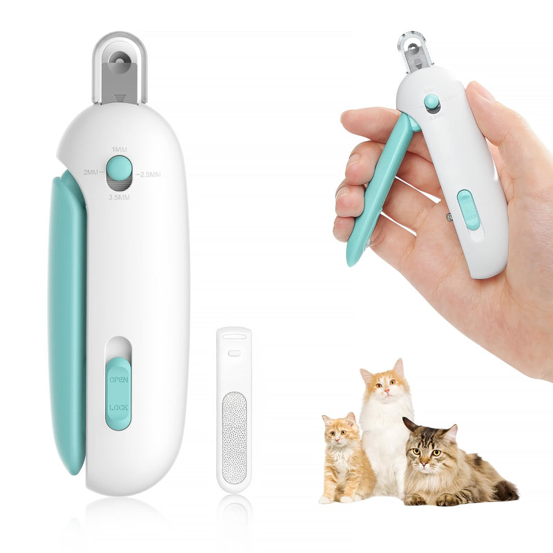Petgravity Pet Nail Clipper, Adjustable 3-Size Trimming Hole & Nail File Anti-Splash Claw Trimmer for Cats Safe Nail Clipping Tool - PawsPlanet Australia