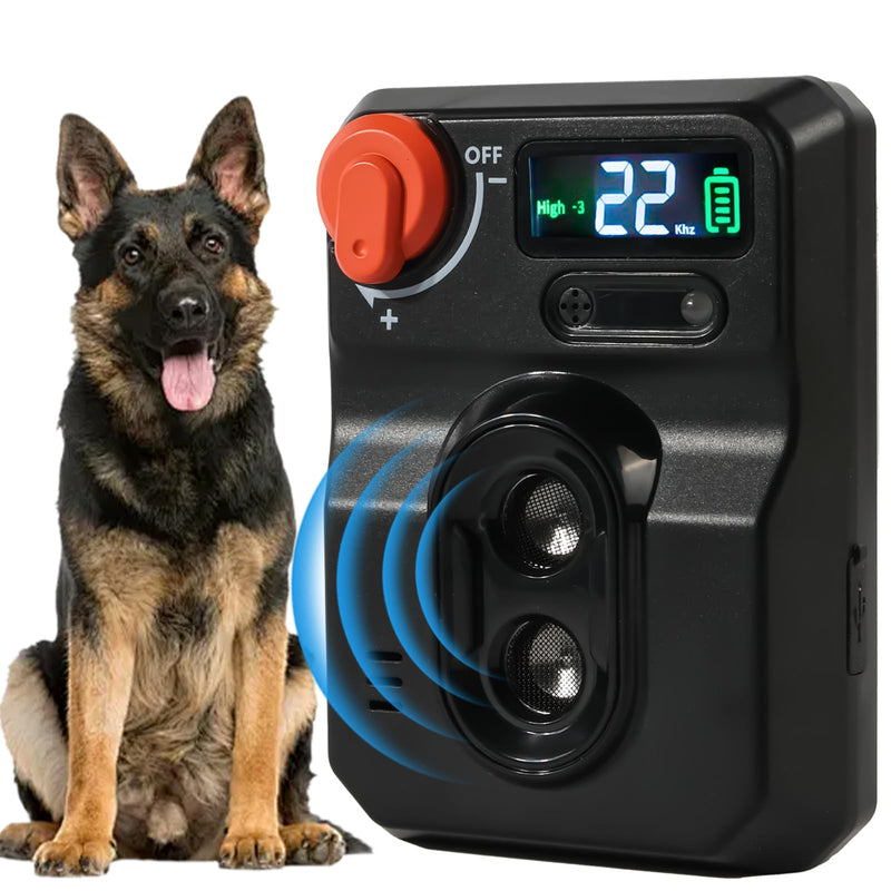 AI Ultrasonic Dog Bark Deterrent Device - 50FT Extra-Long Range Auto Anti-Barking Control | Smart Sound Recognition for Real Barks Only, 4 Adjustable Modes | Safe for All Dogs Indoor & Outdoor - PawsPlanet Australia