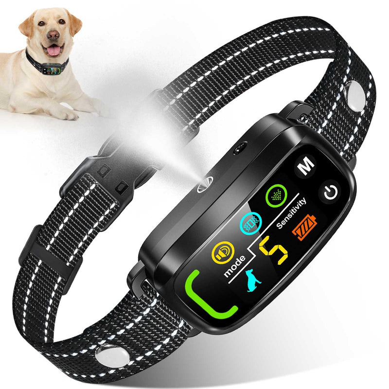 Citronella Bark Collar for Dogs [No Spray Refill] Spray Dog Training Collar, Anti Barking Training Collar with 5 Adjustable Sensitivity Beep Vibration Spray Bark Collar for L/M/S Citronella Dog Collar Black
