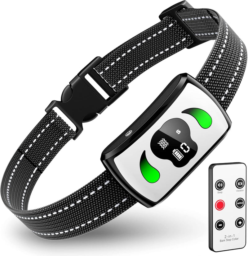 Dog Training Collar with 4 Training Modes - Dog Bark Collar with Mini Remote - Dog Shock Collar for Indoor & Outdoor, Shock Collar for Large Dog Medium Dog & Small Dog (10~120 lbs) White - PawsPlanet Australia