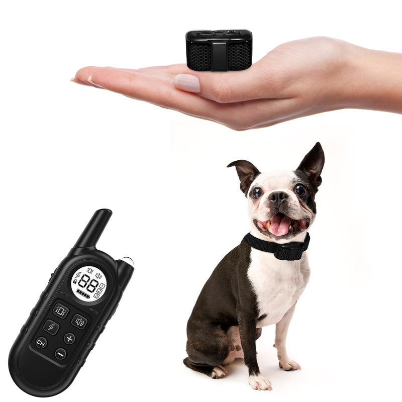 Tiniest Dog Shock Collar, Lightest Dog Training Collar with Remote for Small Dogs 5-15lbs & Medium Large Dogs/Puppies, Waterproof, Rechargeable, 1300ft Range (Black&Ultra Tiny) Black Ultra Tiny