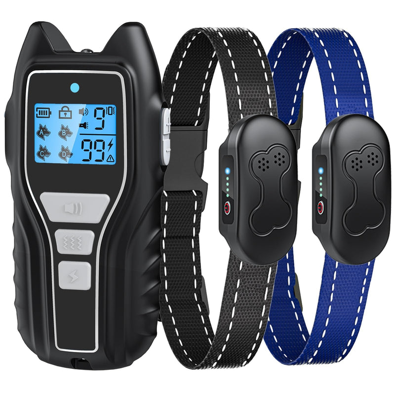 Shock Collar for Dogs 2 Dogs (15-120lbs) 2000FT Dog Shock Collar with Remote Control IPX7 Waterproof Dog Training Collar with Remote 4 Safe Modes Rechargeable Lock Flash Light for All Breeds Clear - PawsPlanet Australia