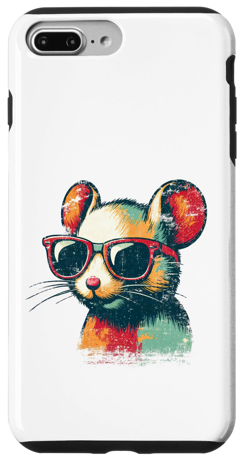Cool Mouse with Retro Sunglasses Lover Pet Rodent Case for iPhone 7 Plus/8 Plus - PawsPlanet Australia