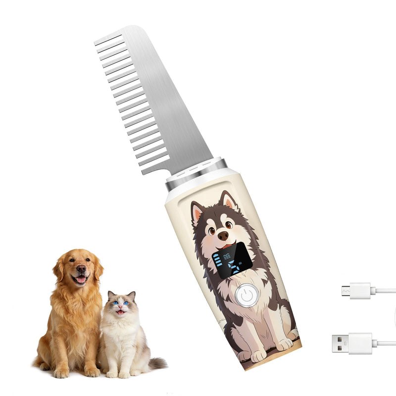 Ultrasonic Fur Care Comb for Pet, Vibration Atomization Conditioning Oil Comb for Dogs and Cats Shining Smoothing Hair - PawsPlanet Australia