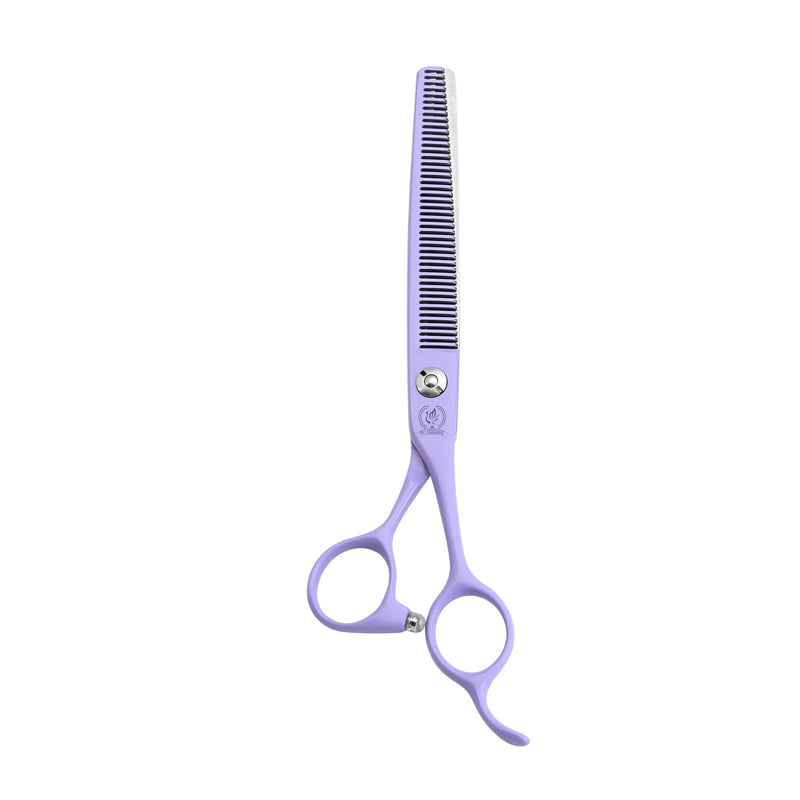 Fenice Peak 6.5" Professional Thinning Dog Grooming Scissors, Japanese 440C Stainless Steel Dog Thinning Shears, Lightweight Pet Trimming Scissors for Face, Body, and Paws, Violet Single Thinner Scissor