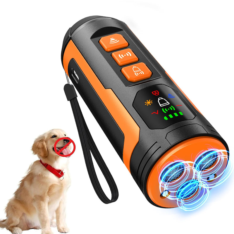 Sonic Bark Deterrent, Ultrasonic Dog Barking Control Device with Flashing Light, Waterproof Anti Bark Device for Indoor Outdoor Use, Stop Neighbor Dog Barking, Bark Deterrent for Home & Yard Security