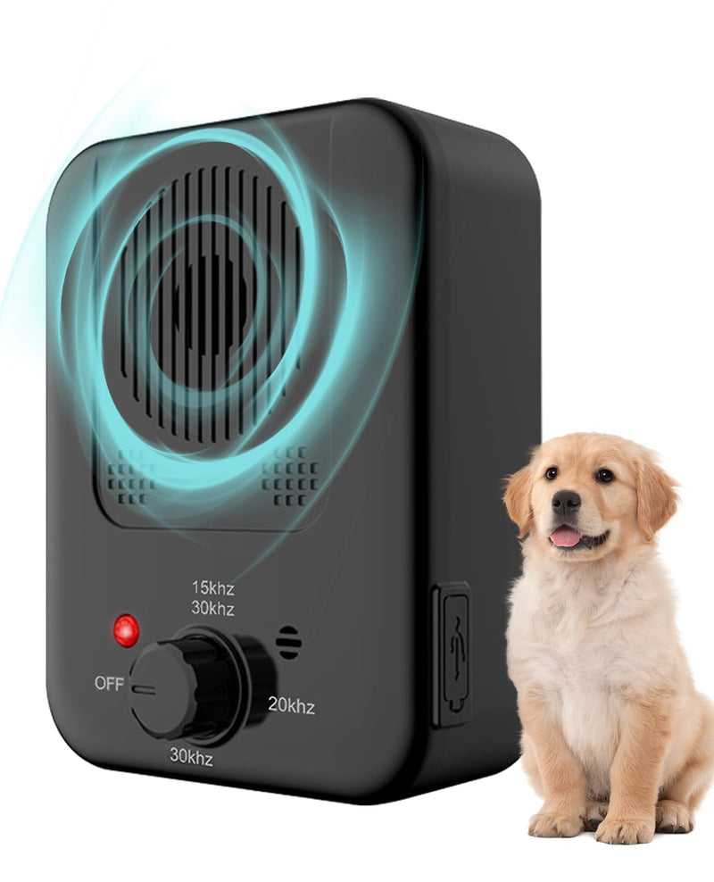 Anti Barking Device, Ultrasonic Dog Barking Deterrent Devices, Rechargeable Dog Barking Control Device, Barking Dog Silencer, Bark Box Stop Neighbors Dog from Barking (Black) Black - PawsPlanet Australia