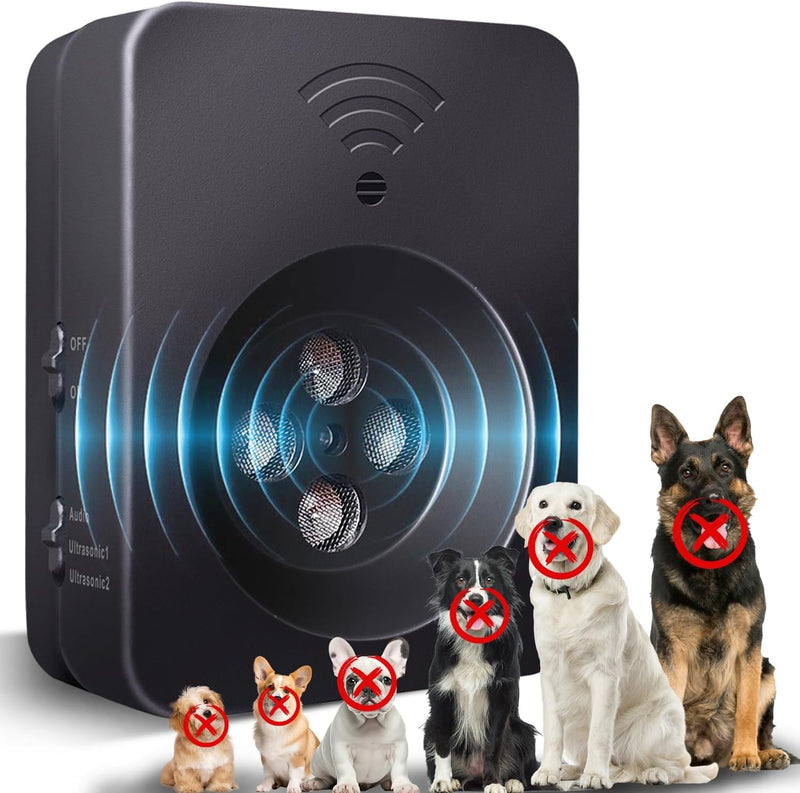 2026 Upgraded Ultrasonic Dog Bark Deterrent, Automatic Anti-Barking Device with 3 Modes, 50FT Long Range Rechargeable Bark Control for Indoor Outdoor Use, Safe for Small Large Dogs (Black) - PawsPlanet Australia