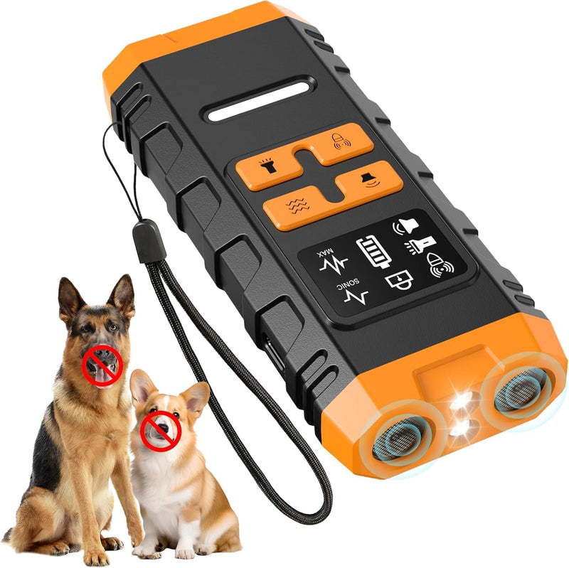 2026 Upgraded Anti Barking Device for Dogs, Ultrasonic Dog Bark Deterrent, Dog Bark Deterrent Devices, Best Anti-Barking Device, 4 Modes & LED Light & LCD Screen Portable Indoor & Outdoor Black - PawsPlanet Australia