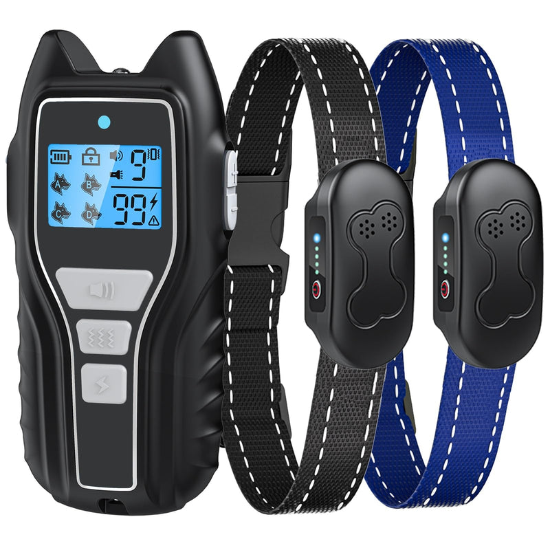 Shock Collar for Dogs 2 Dogs (15-120lbs) 2000FT Dog Shock Collar with Remote Control IPX7 Waterproof Dog Training Collar with Remote 4 Safe Modes Rechargeable Lock Flash Light for All Breeds Black - PawsPlanet Australia