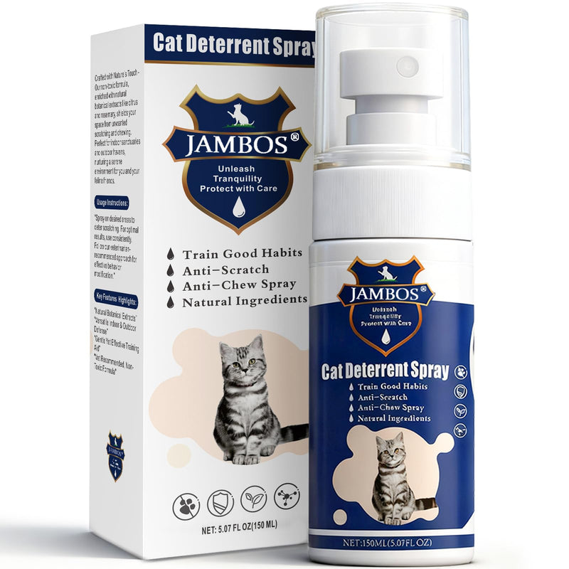 Cat Deterrent Spray - Safe Indoor & Outdoor Deterrent for Furniture Protection, Effective Training Aid with Natural Ingredients - Non-Toxic Anti-Scratch Formula (Blue, M) Blue - PawsPlanet Australia
