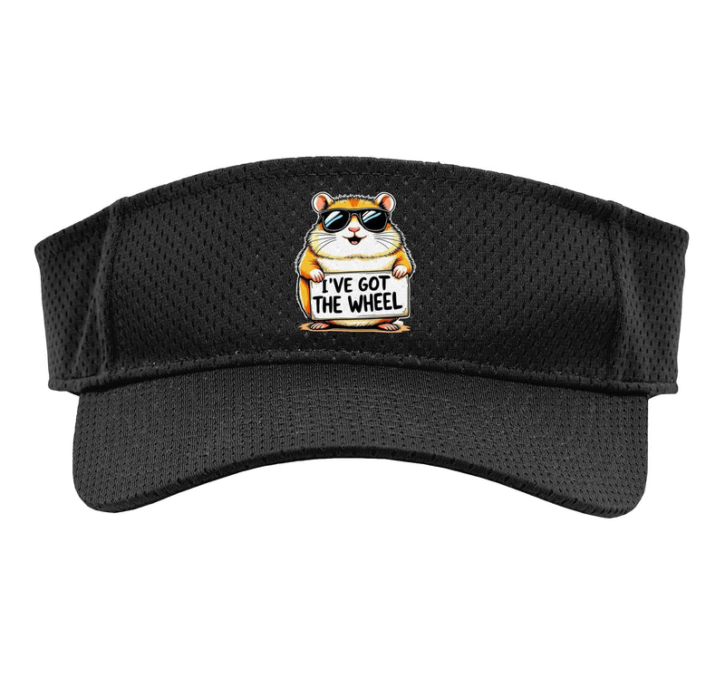 Funny Hamster Joke Hammy Cute Pet Wheel Wearing Sunglasses Sport Sun Visor Youth Black One Size - PawsPlanet Australia