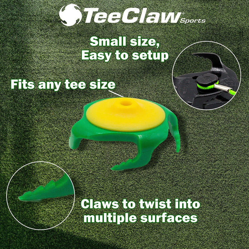 Tee Claw Golf Tee Holder, Golf Mat Tee, Golf Alignment String, Baseball Agility Training for Indoor and Outdoor, Made in The USA. 4 Pack Black / Yellow