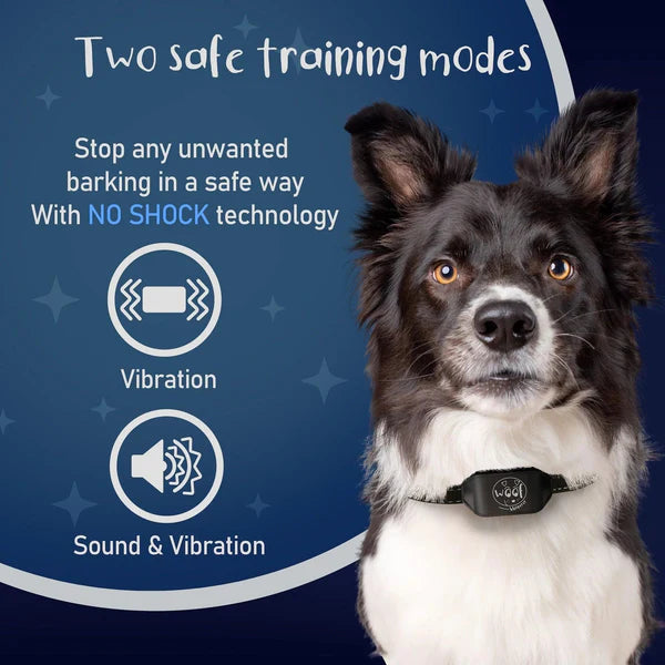 The Woof Whisperer Anti Bark Dog Collar Small Medium Large Dogs STOP BARKING No Shock Vibration Sound Training Collar HUMANE & SAFE Automatic Anti-Bark Barking Deterrent Device - PawsPlanet Australia