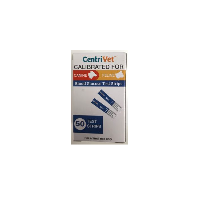 CentriVet Canine/Feline Blood Glucose Test Strips and Code Chip, 50 ct