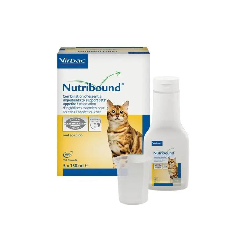 Virbac Nutribound Soluzione Oral Appetibile Per Gatti 3 Bottles x 150 ml