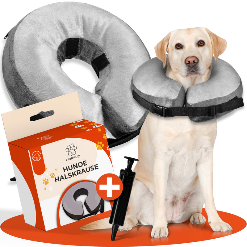 Inflatable Dog Collar with Air Pump - Improved Collar for Dogs & Cats [2023] - Premium Dog Collar - Protective Collar Dog - Leak Protection Dog M