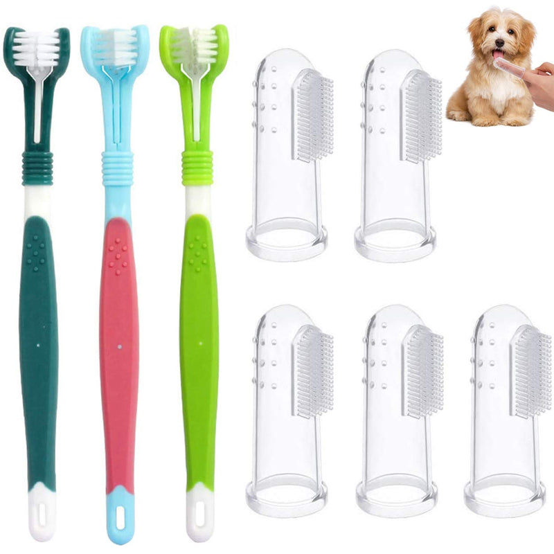 Pack of 8 Finger Toothbrush for Small Pets - Dogs and Cats