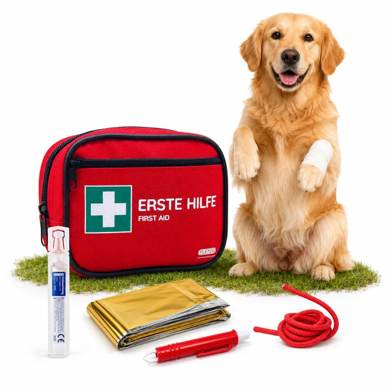 Dog and Cat First Aid Kit 24 Pieces with Emergency First Aid Guide, Travel Pharmacy Dog, Dog and Cat Health Products First Aid Kit for Dogs and Cats