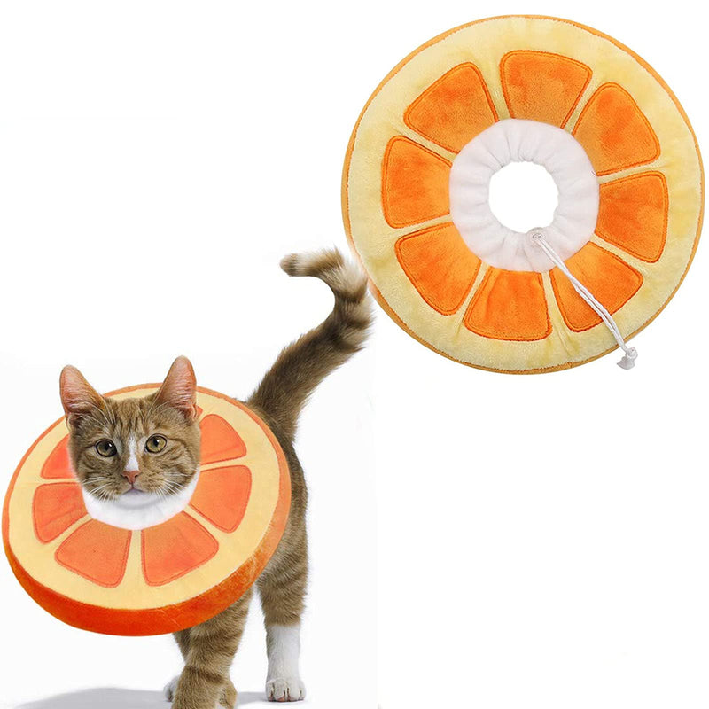 Postoperative Protective Collar for Cats Soft Adjustable Safe and Comfortable Cute Elizabethan Kitten Collar s orange