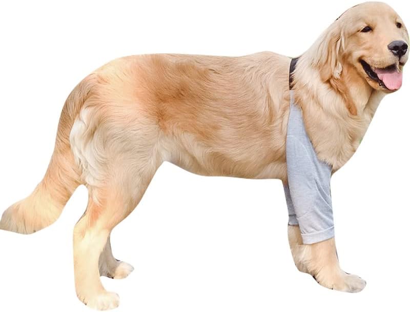 Komate Recovery Sleeve Dog Leg Joint Sleeve Dog Front Leg Ankle Protection Arthritis Sprains Wound Healing Canine Wrap Hock Brace Elbow Protection Soft Padding Gray (L) L - PawsPlanet Australia