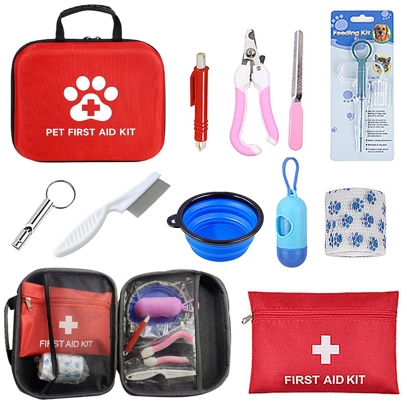 First Aid Kit for Dog and Cat, 12 Pieces for Emergency, First Aid Pets, Travel Pharmacy Dog, Health Products for Dogs, Cats, Small Animals