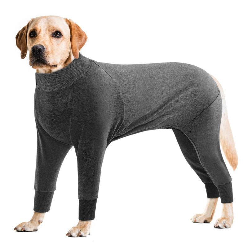 CITÉTOILE Recovery Suit for Large Dogs and Cats Pet Protection Suit Long Sleeve Electronic Collar Alternative Grey 2XL gray