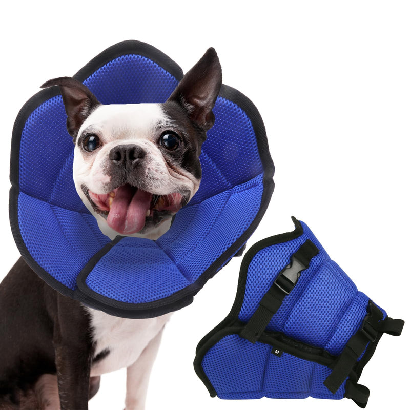 Dog Cone Collar, Adjustable Dog Cones After Surgery Soft Recovery Collars for Dogs, Elizabethan Pet Buster Collars for Dogs, Anti-Bite Dog Neck Collar After Surgery, Blue, S