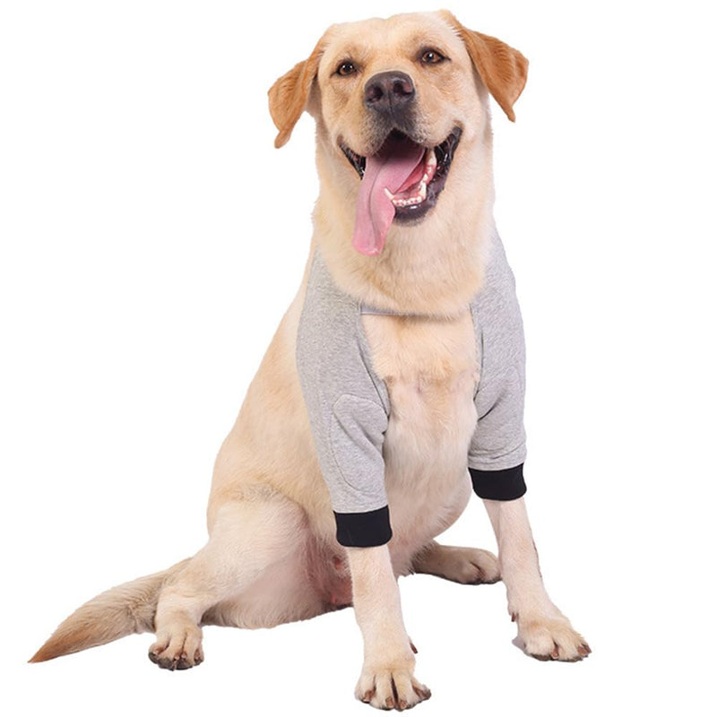 Surgery Recovery Sleeve Dog for Front Legs, Dog Front Leg Braces Recovery Sleeve Protector, Elasticity Elbow Pads for Dogs L gray
