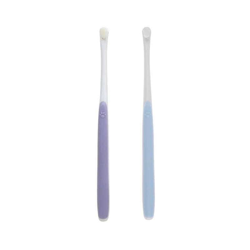 2 x Dog Toothbrush, Cat Toothbrush, Teeth Cleaning Brushes for Pets with 10,000 Ultra Soft Pet Bristles for Cats, Puppies, Small Dog Breeds, Sensitive Gums Blue + Purple