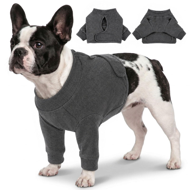 CITÉTOILE Recovery Suit for Dogs Front Body, Post-operative Protective Suit Front Paws, Breathable Medical Clothing for Licking, Elbow and Knee Protection for Wounds and Dressings, Grey, M gray