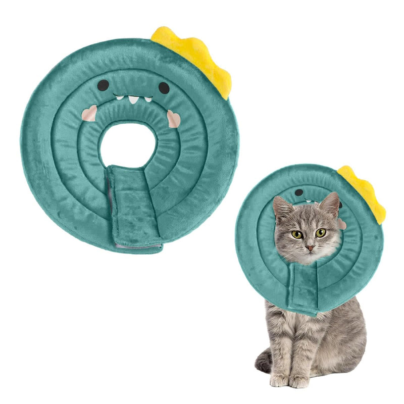 Cat Collar Soft Leak Protection Dog Protective Collar Cone Collars Adjustable for Pets Recovery Collar Green Dinosaur Green Dinosaur, M