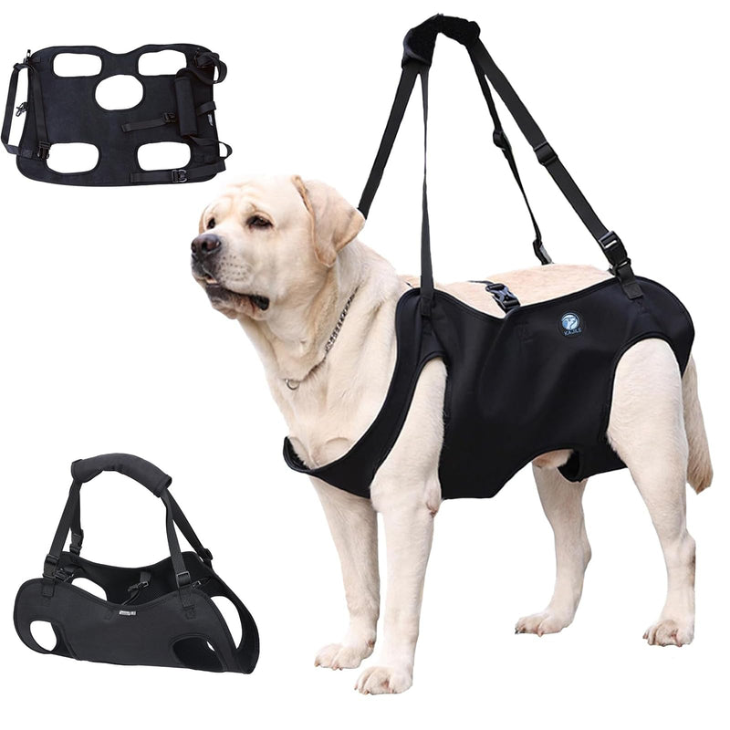 Dog Lift Harness, Dog Carry Strap, Pet Support for Rehabilitation Sling Lift Straps for Old, Disabled, Joint Injuries, Arthritis, Black, XL