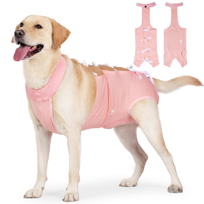 Dog Surgery Suit, Soft Breathable Pet Bodysuit After Surgery, Adjustable Back Straps, Protective Spay Castration Suit, Surgical Recovery Suit for Female L rose