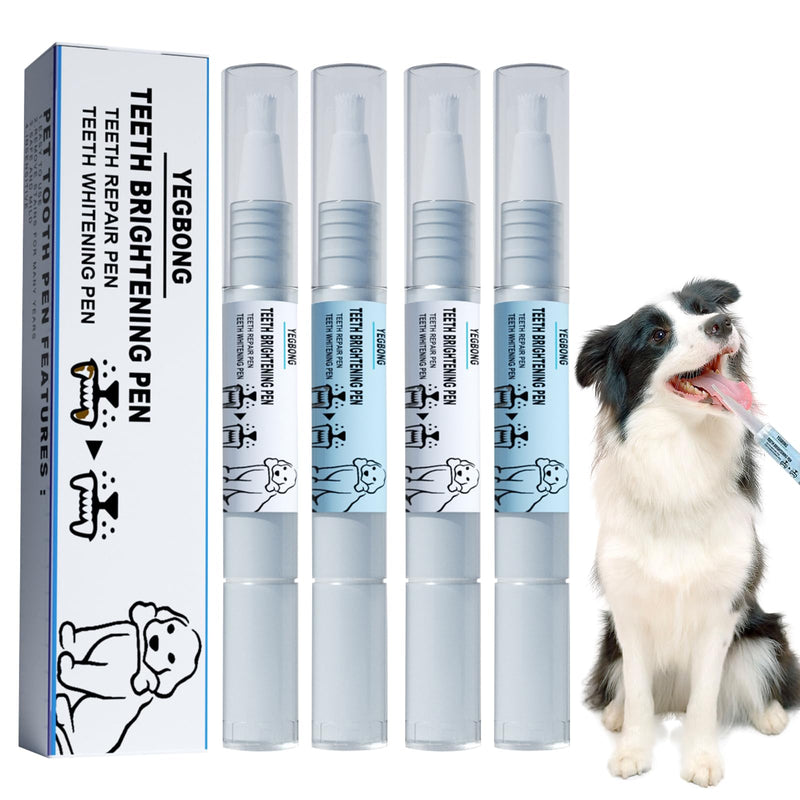 4 Pack Pet Toothbrush Pens, Toothbrush Pen for Dogs, Safe Material, Soft Bristles, Effective Cleaning, Whitening and Cleaning Cat/Dog Teeth