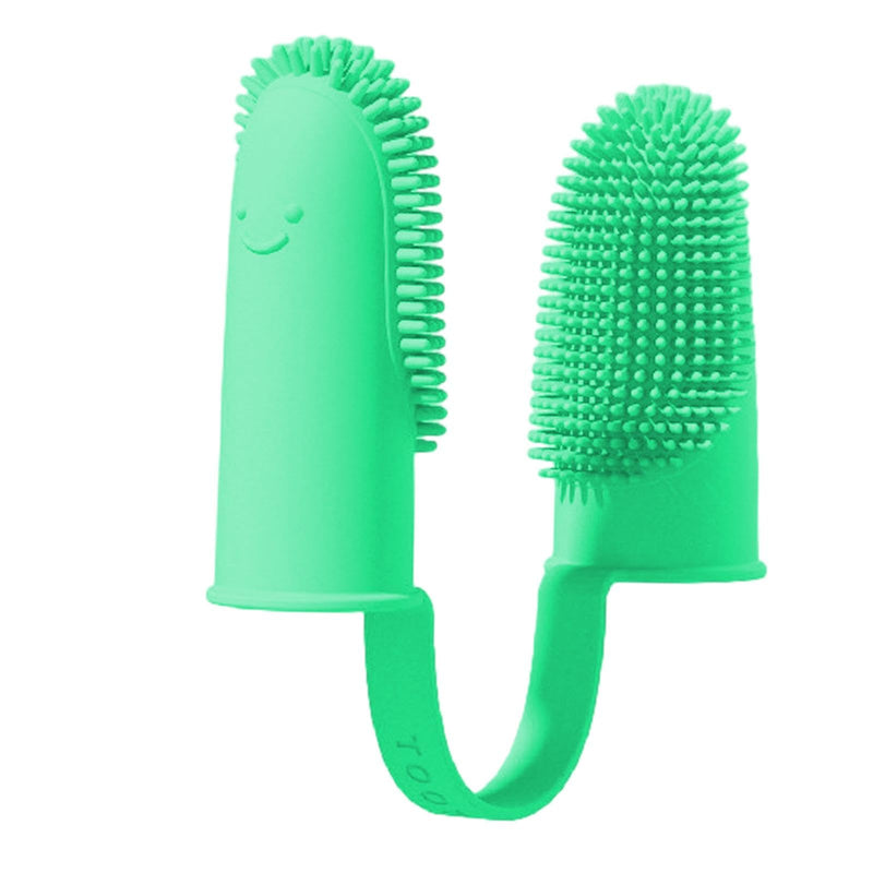 Dog Toothbrush Finger - Reusable Silicone Finger Brush for Dogs, Silicone Finger Brush | The Soft 360 Degree Two Finger Toothbrush for Pets com Cyan Blue 1 pc (pack of 1)