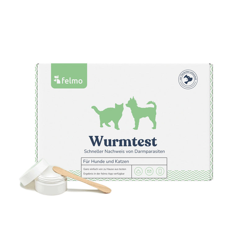 felmo Worm Test Kit for Dogs & Cats - Test for Home with Laboratory Analysis for Hook, Whip & Roundworms as well as Giardia, Result in 2-3 Working Days