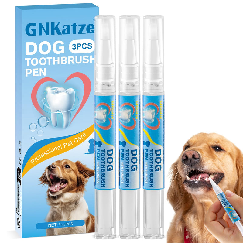 3 x Pet Toothbrush Pen, Dog/Cat Teeth Whitening & Cleaning Pen for Dental Care, Pet Natural Plants Tartar Remover Tool