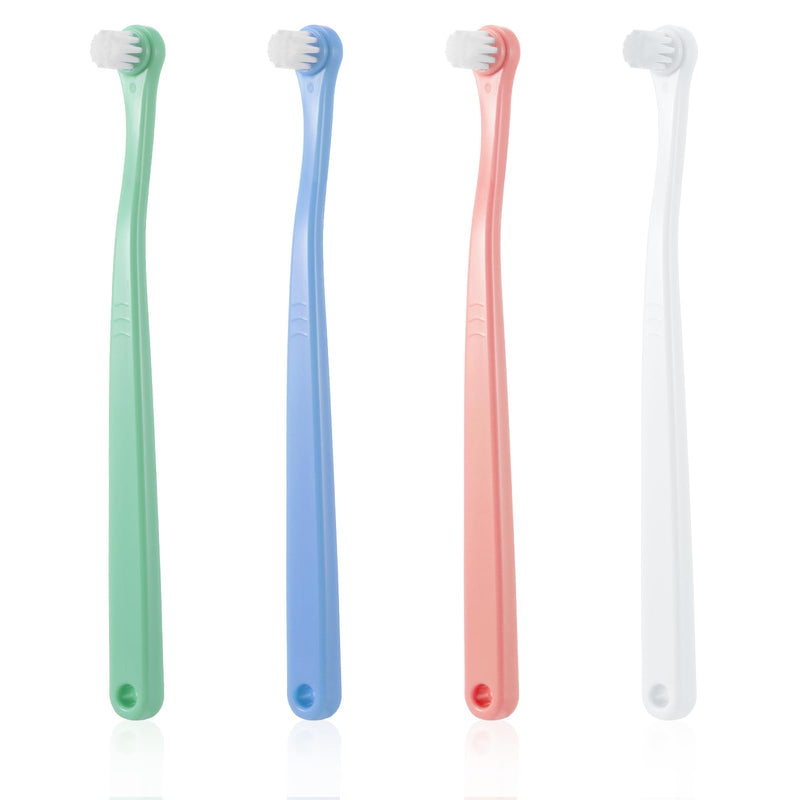 LLOUSSAK Pack of 4 Dog Toothbrush, Cat Toothbrush, Small Round Head | Toothbrush Dog Small, Small Pet Toothbrush Kitten Tooth Brush for Kittens Puppy Teeth Cleaning Oral Care B