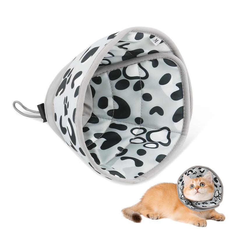 Cat Collar, Soft, Cat Collar, Adjustable Cat Collar, Grey, Polyester, PU, 8-25 cm, Prevents Licking Wounds, Ideal for Long-Term Use